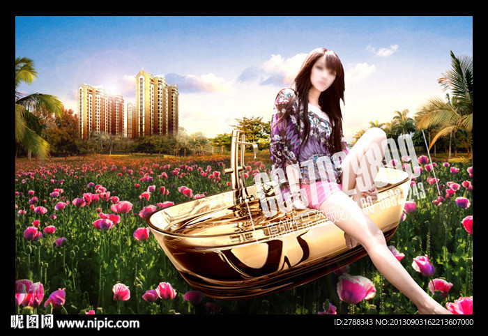 唯美花海房地产美女