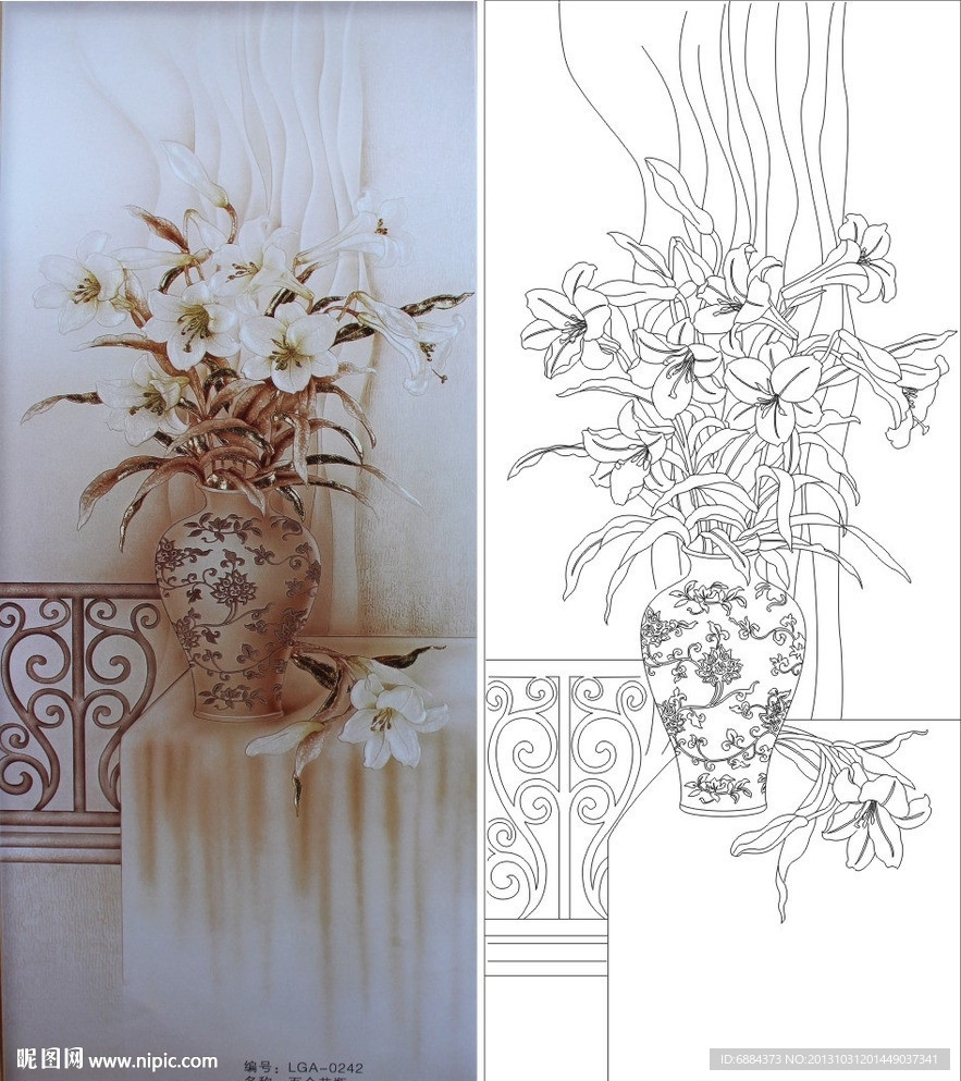 百合花 花瓶 欧式花