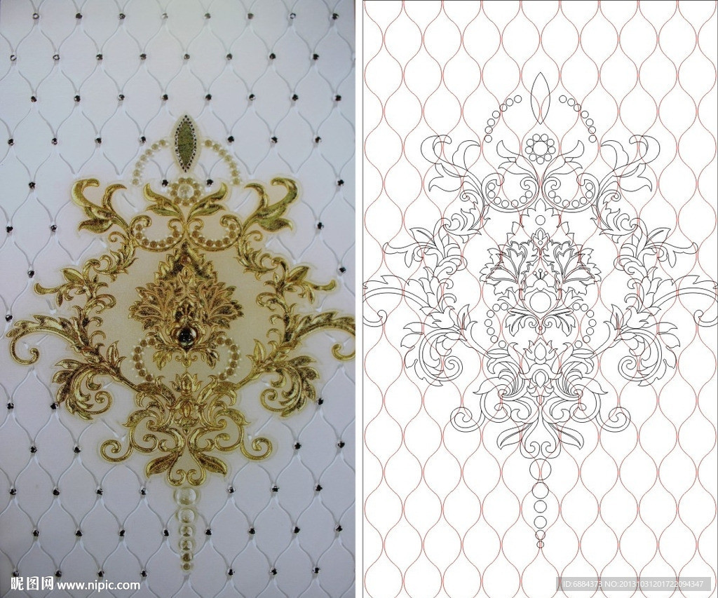 欧式花 线条图 抽象