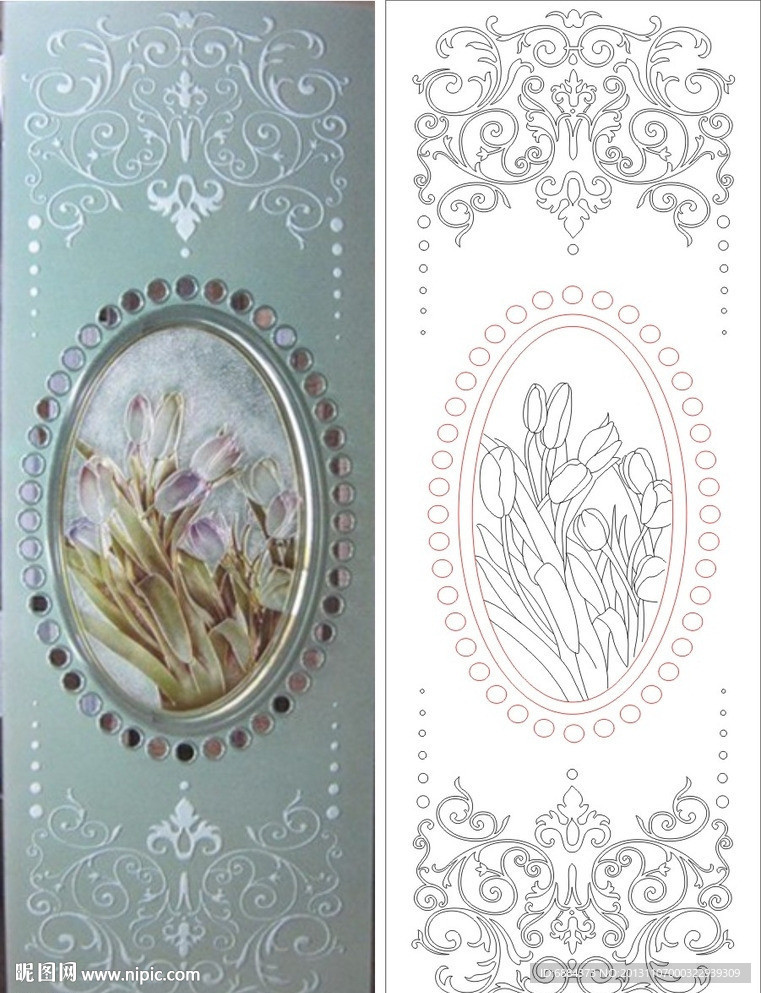 欧式花 线条 郁金香