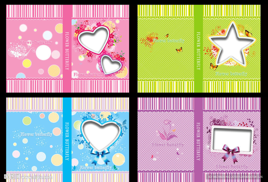 花蝶爱心本子封面