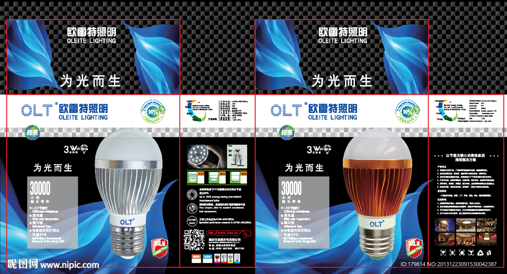 球泡灯包装展开图