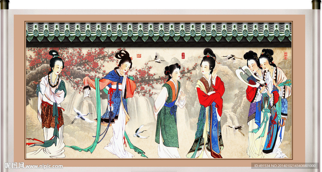 国色天香 仕女图