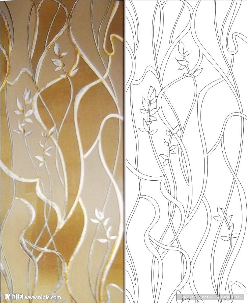 欧式花 线条图 抽象