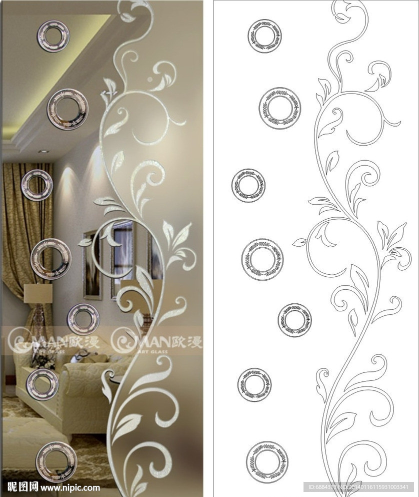 欧式花 线条图 抽象