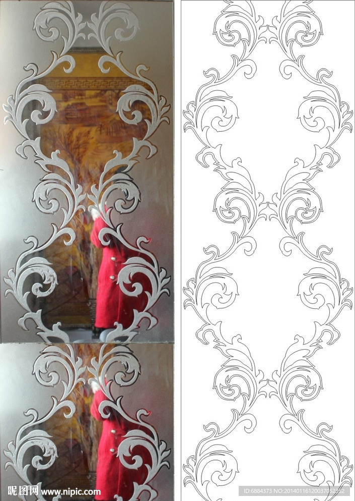 欧式花 线条图 抽象