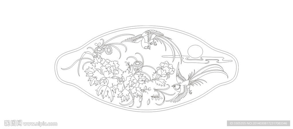 喜鹊花纹(路径未闭合)