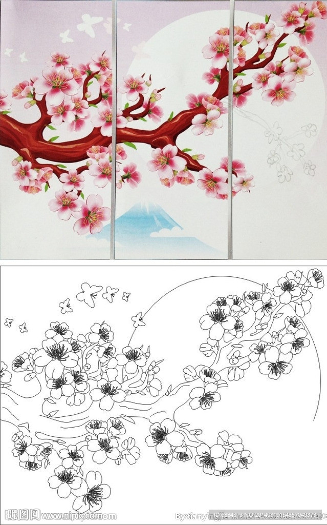 梅花 月亮 小鸟