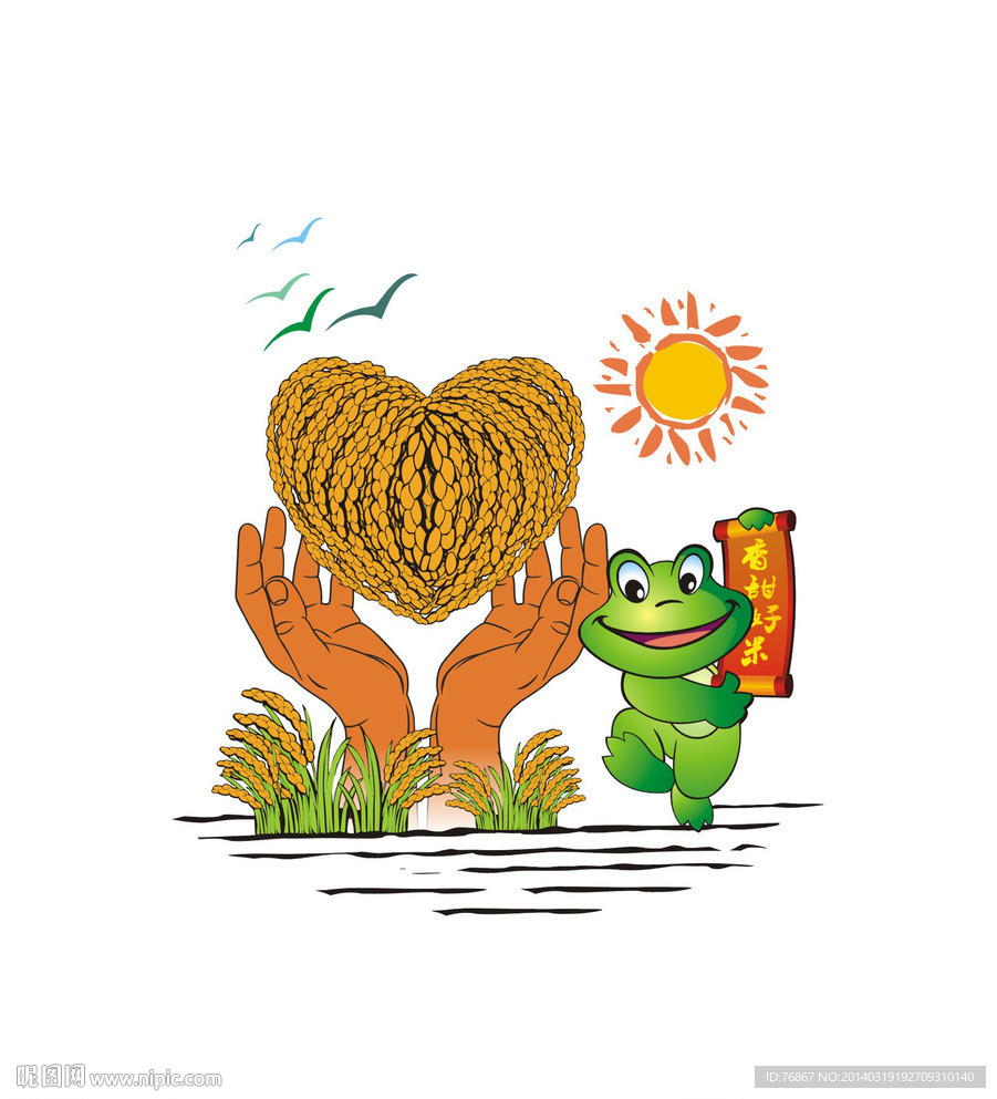 青蛙 水稻 湖水