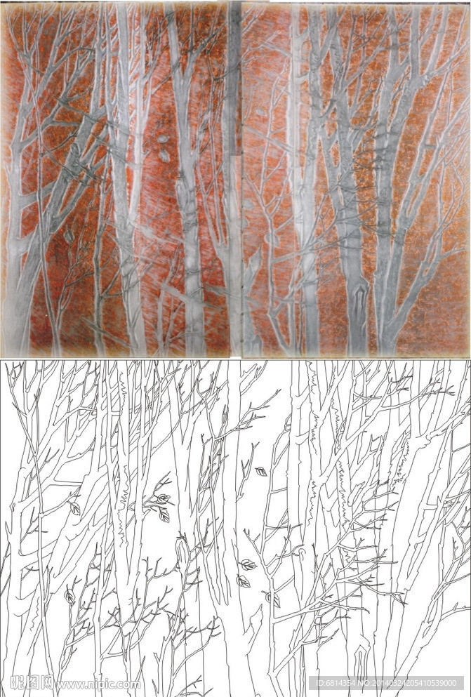 银妆 树林 枫树林 （注路径未闭合）