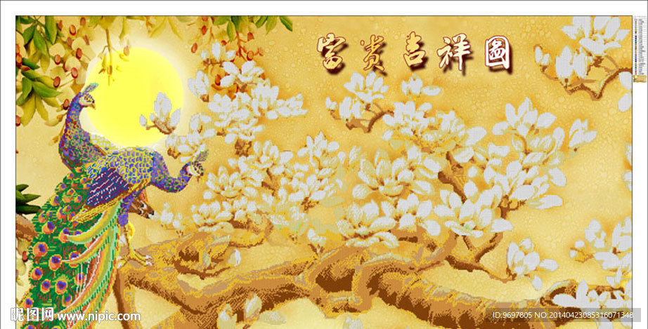 花开富贵钻石画