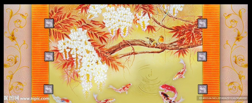 艺术玻璃 鸿运当头