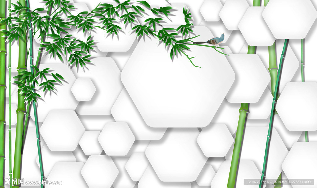 3d壁画 竹报平安