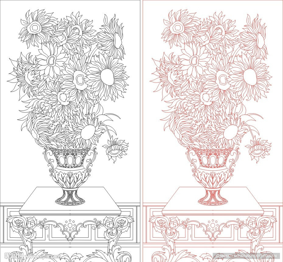 花瓶 葵花 欧式花