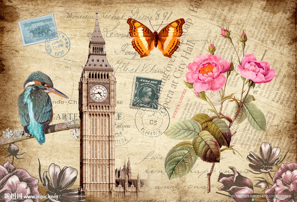 欧美复古风格装饰画