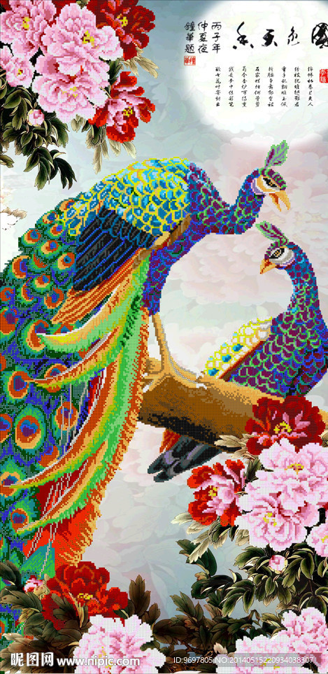 花开富贵钻石画