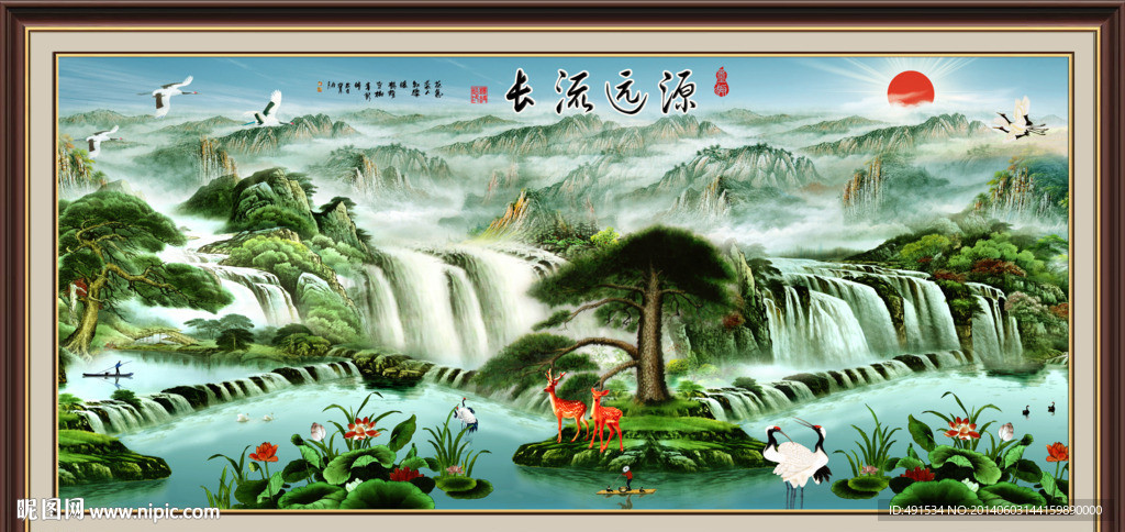 黄山日出 迎客松