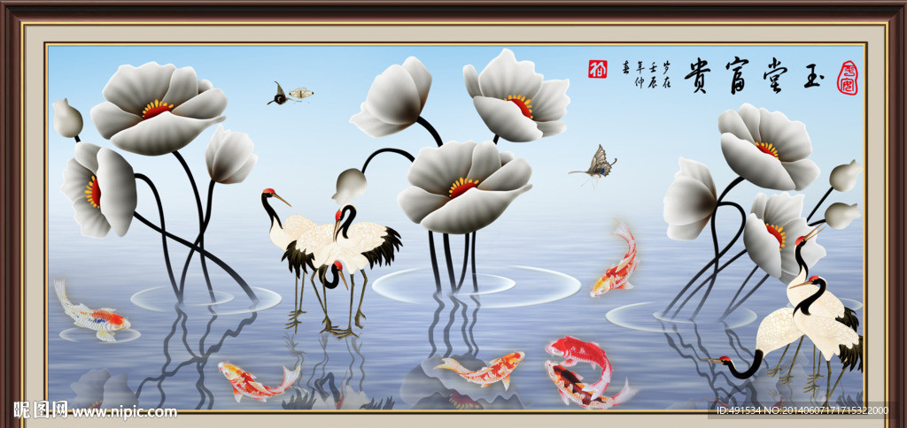 壁纸壁画 玉堂富贵