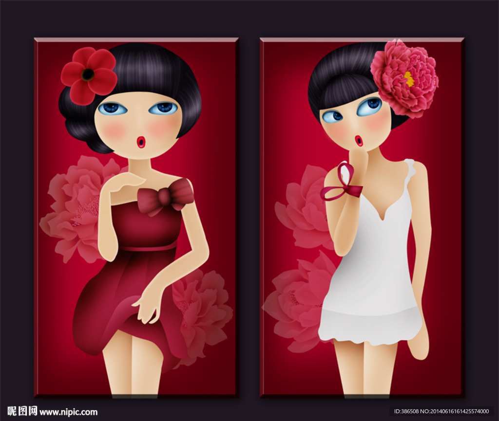 无框画 人物 美女