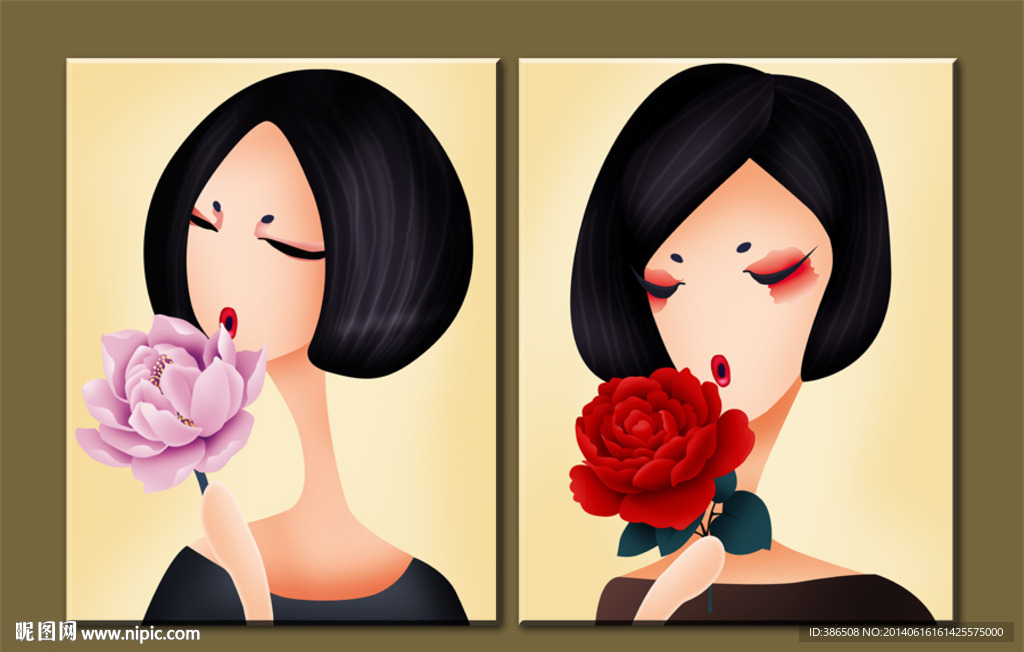 无框画 人物 美女