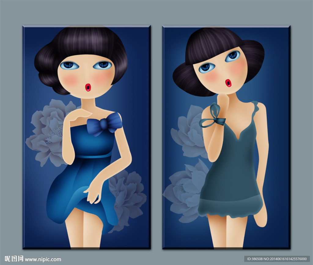 无框画 人物 美女