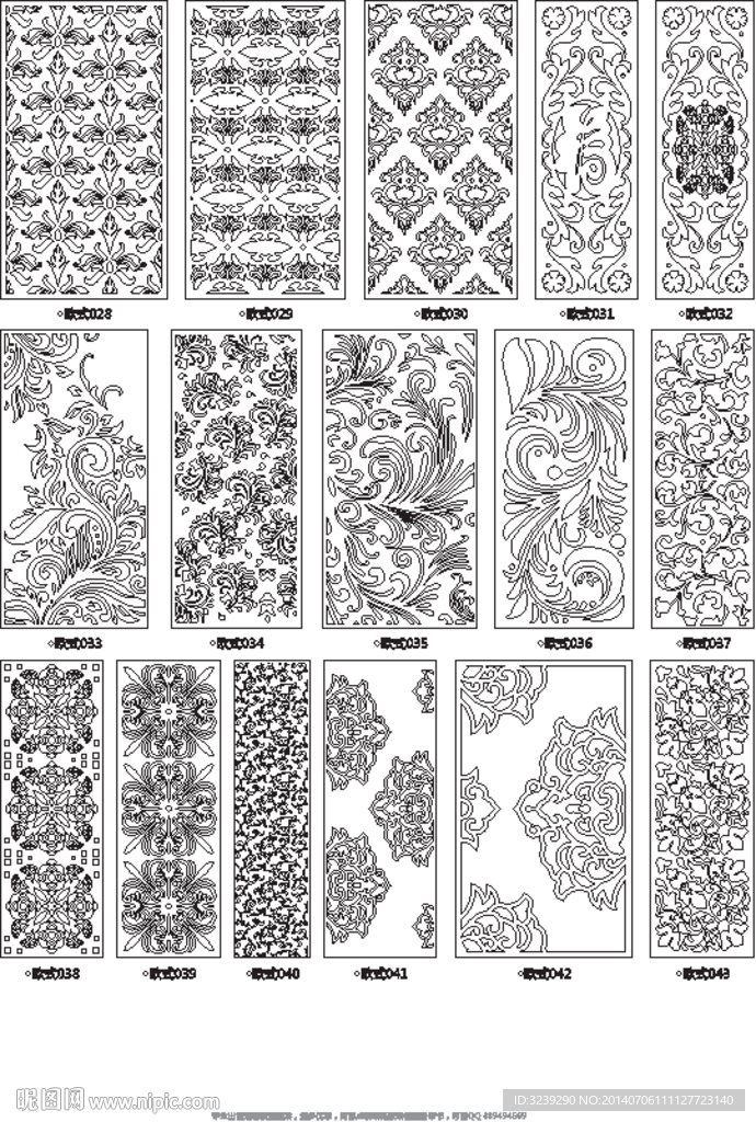 欧式镂空图案雕花隔断