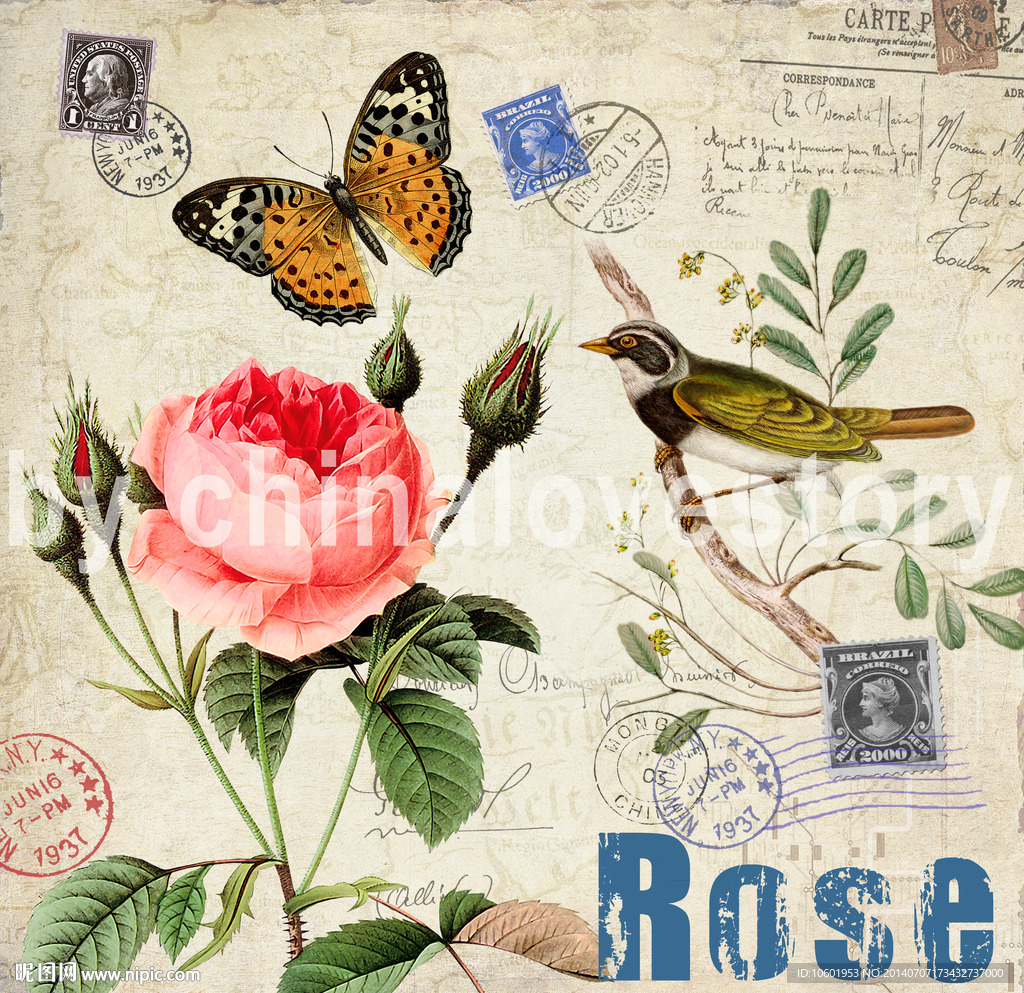 欧美风格花鸟装饰画