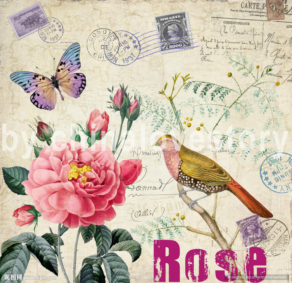 欧美风格花卉装饰画