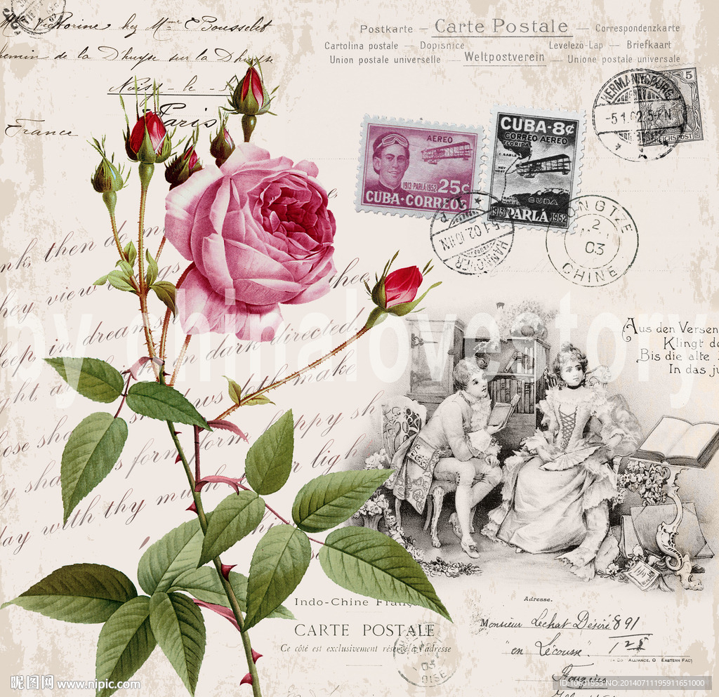 欧美风格花卉装饰画