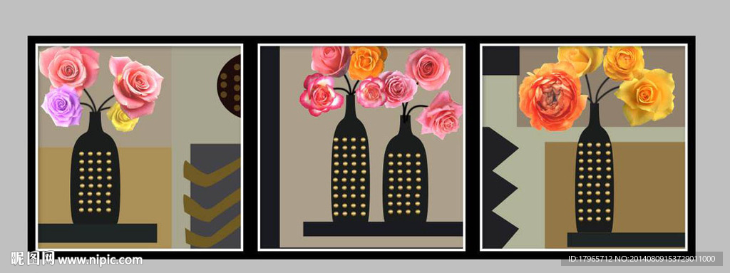 抽象花瓶无框画