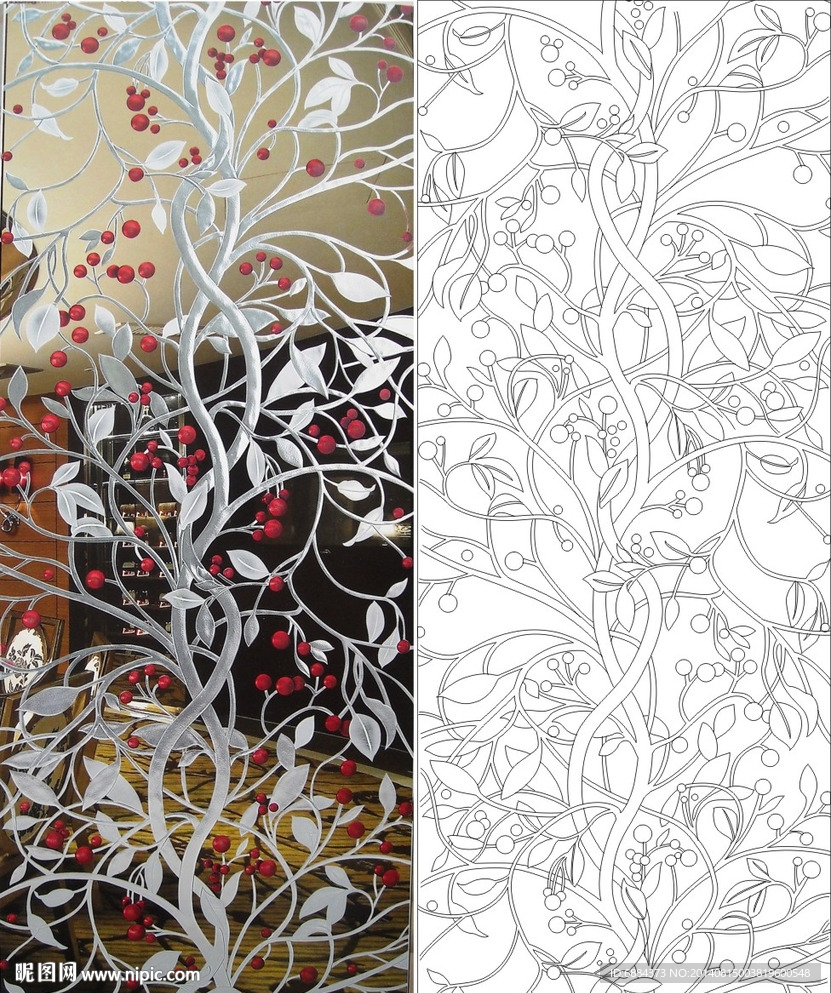 树 线条图 树叶