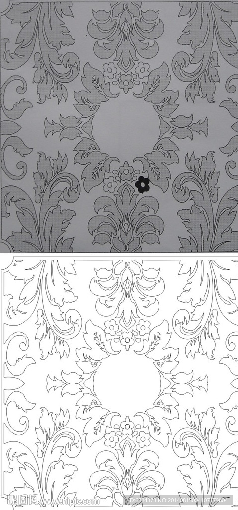 欧式花 线条图