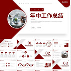 商务年中工作总结报告PPT模板