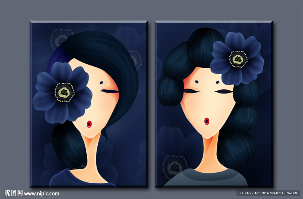 无框画 人物 美女