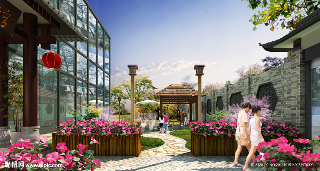 中式酒店院落