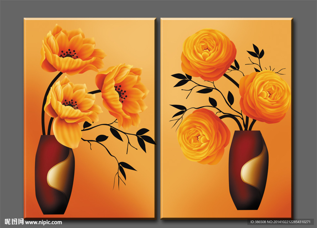 无框画 装饰画 花卉