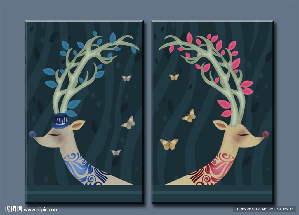 无框画 卡通手绘