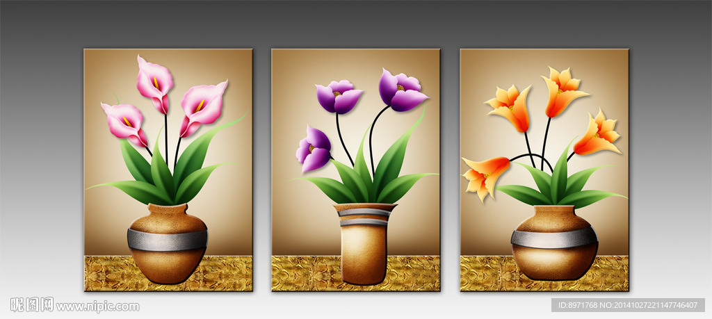 抽象花卉无框画