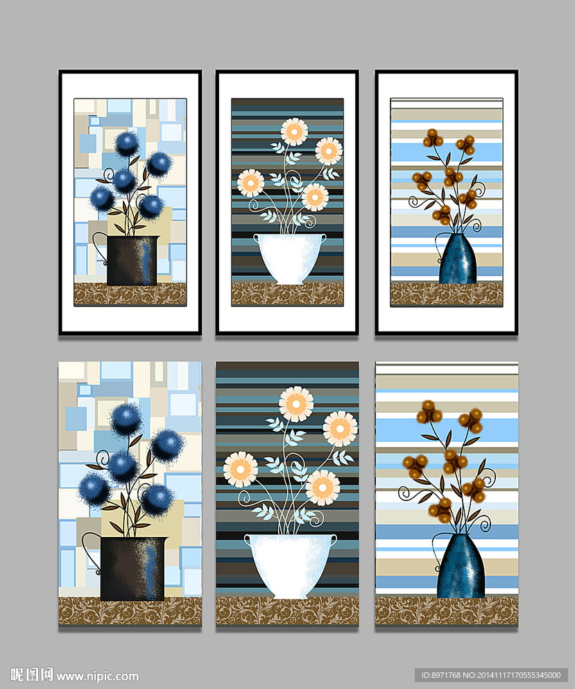 抽象花卉无框画