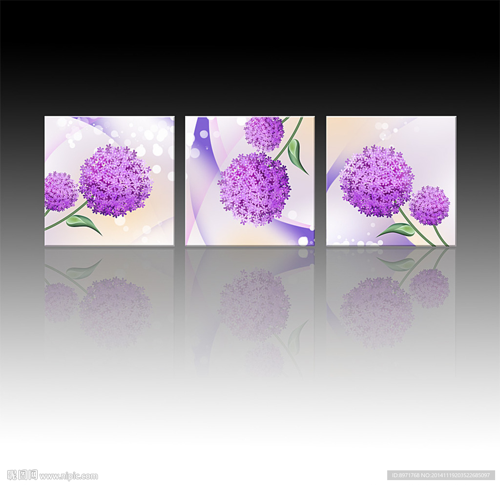 时尚浪漫花卉无框画