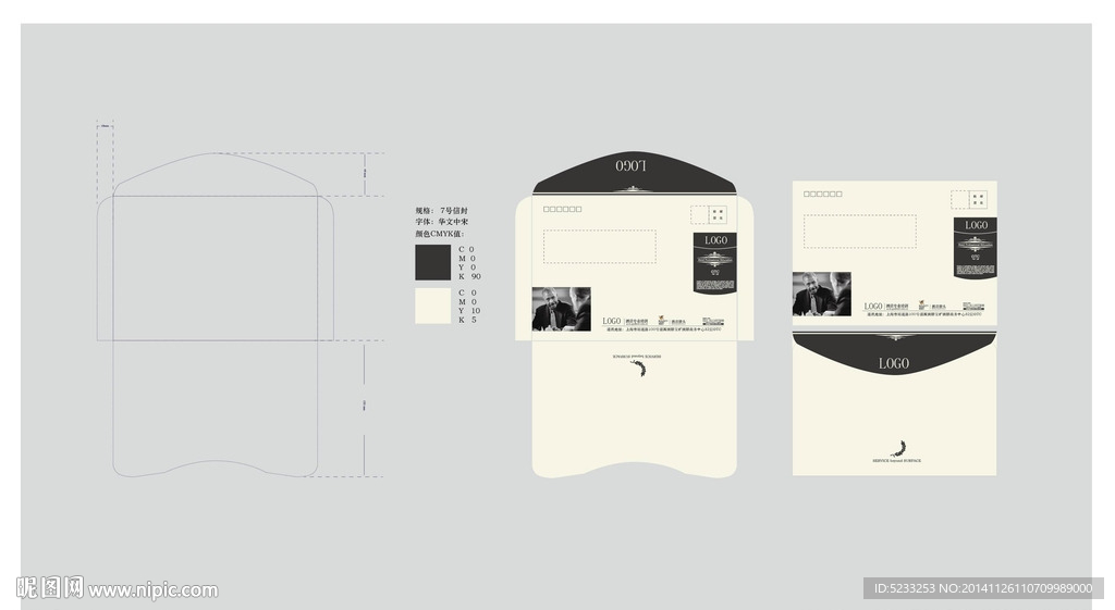 个性定制七号信封设计