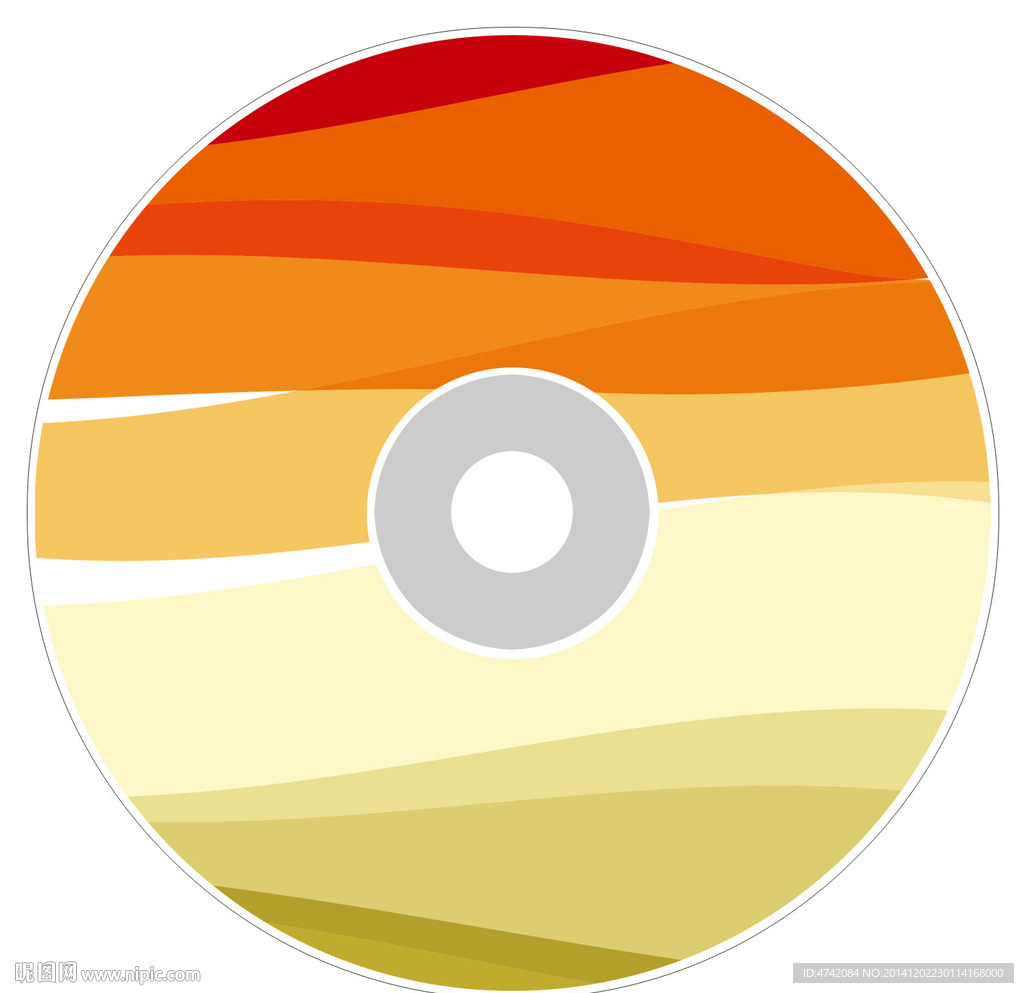 简洁橙色光盘盘面设计psd