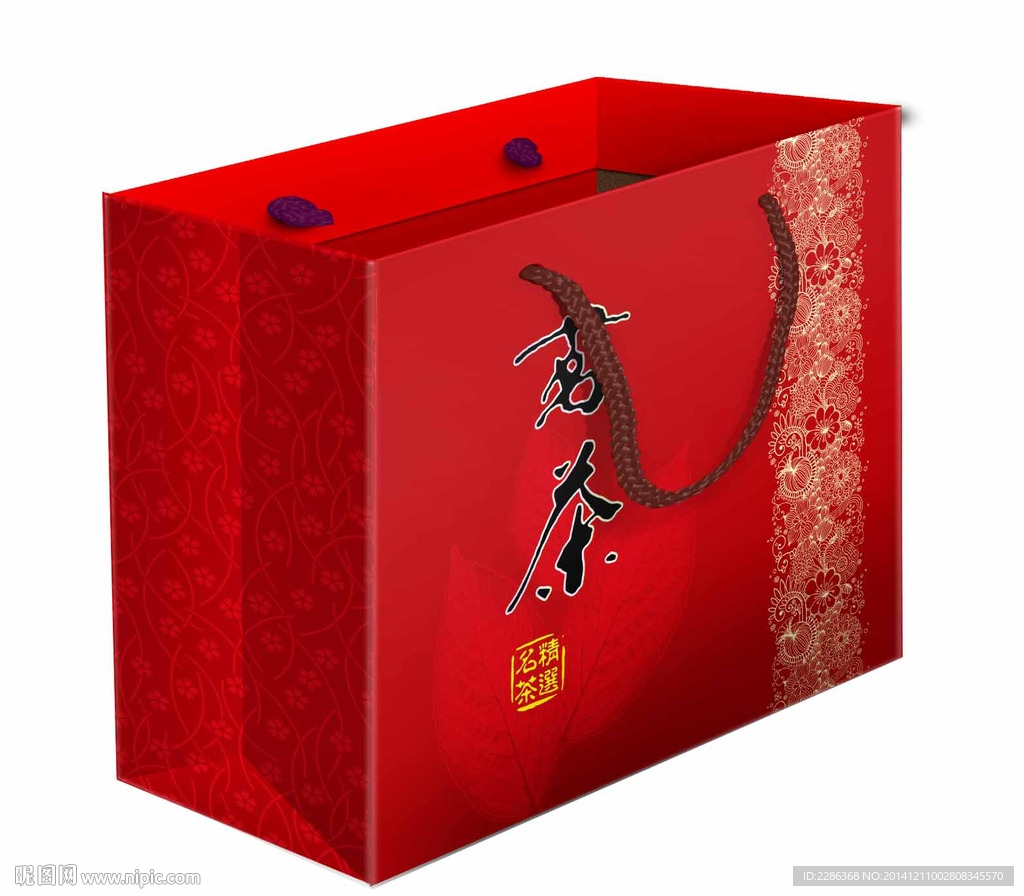 茶叶手提袋展开图