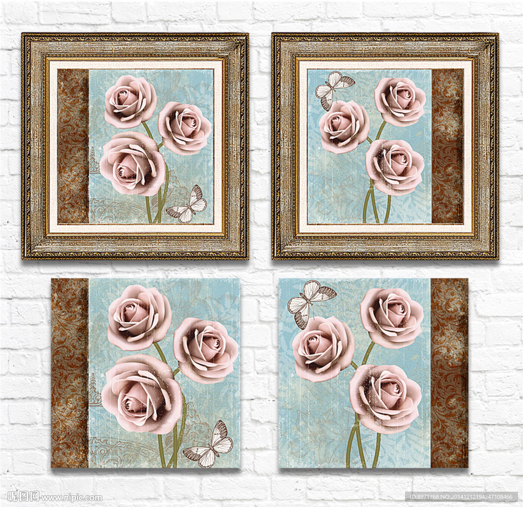 装饰画 无框画 欧美复古