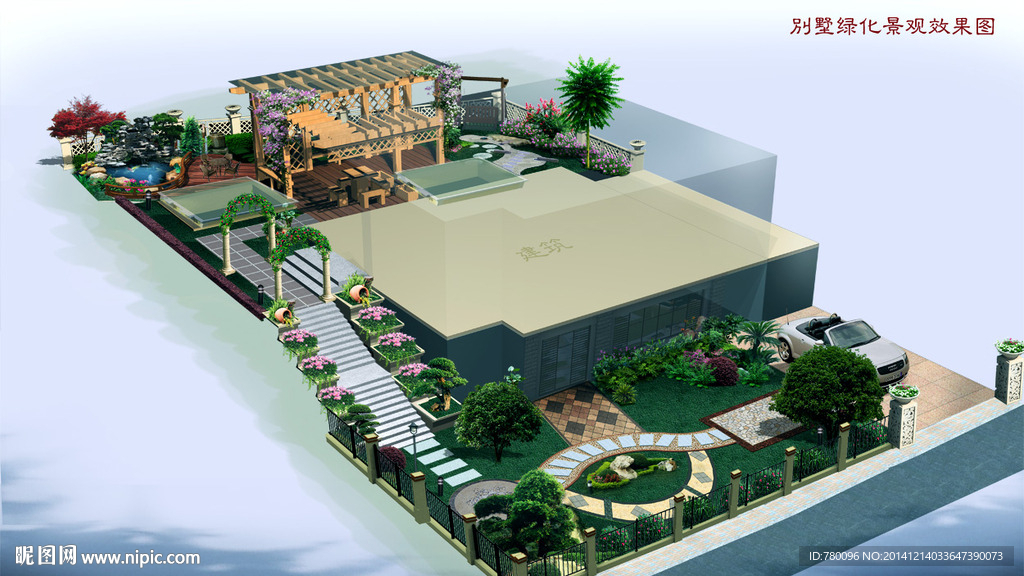 别墅绿化景观设计图