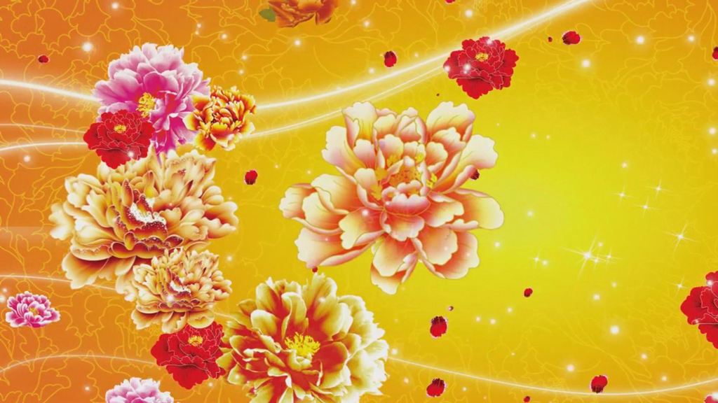 大气歌舞牡丹花朵国色天香LED