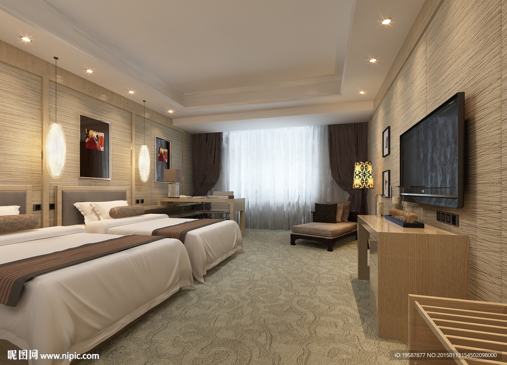 宾馆标间双人房