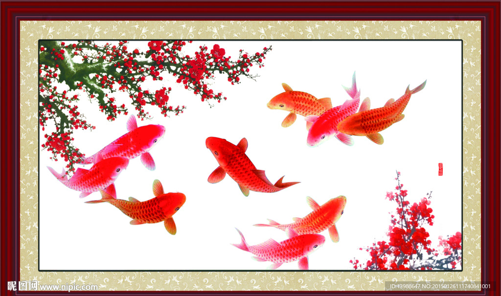 梅香鱼跃 装饰画