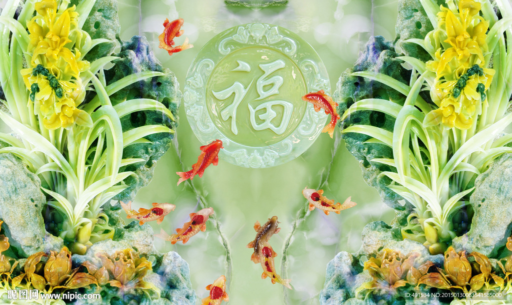 3D玉浮雕背景墙