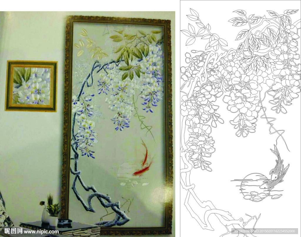 吊兰  艺术玻璃